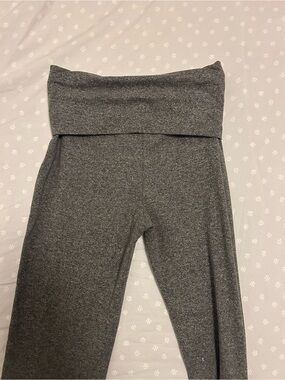 High-Waist Foldover Grey yoga pants flare Leggings